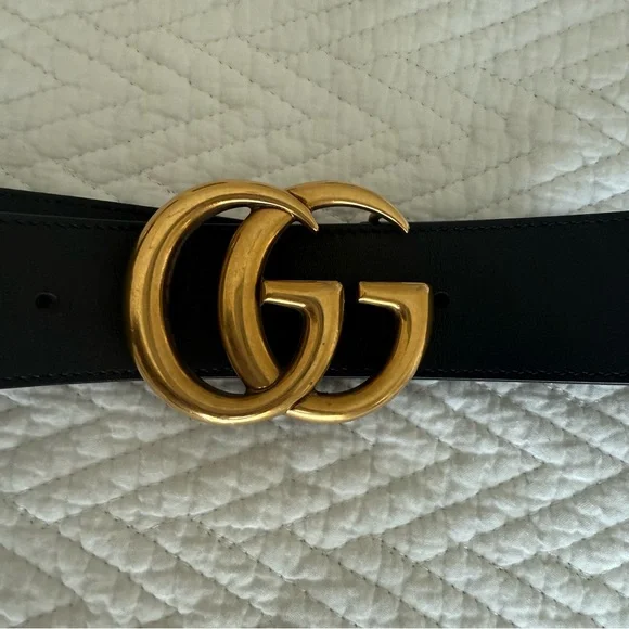 Gucci Marmont Belt with Gold Double G Buckle | 100% Authentic EUC Sz 8-12 - Picture 5 of 11